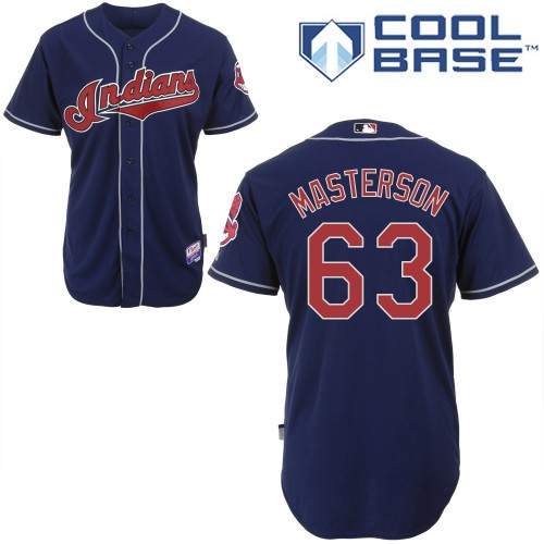 Best Quality Cleveland Indians 63 Justin Masterson Blue Cool Base MLB Jersey Baseball MLB Jerseys